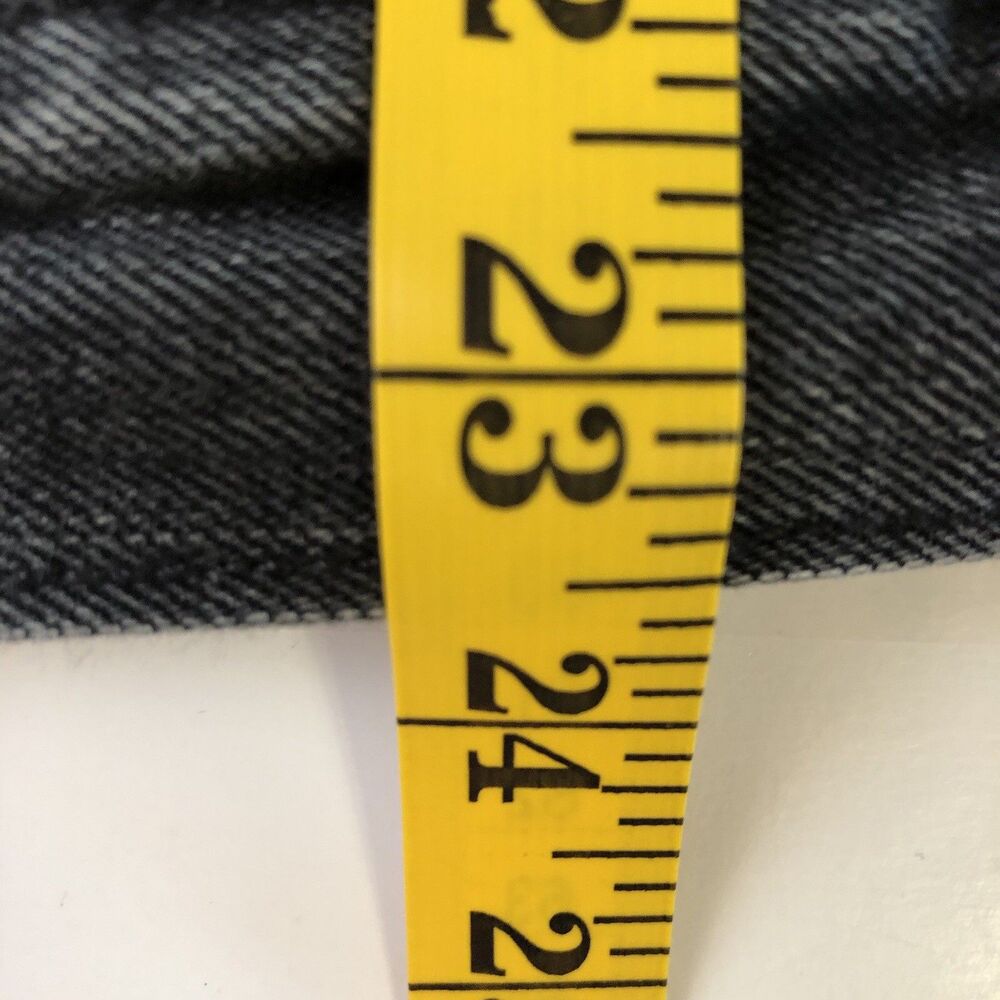 Gap 1969 Women’s Washed Black Jean Jacket Biker Style Cuff & Side Zip Large - Picture 7 of 16